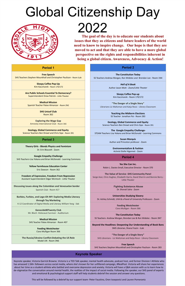 GCD Schedule Poster 2022